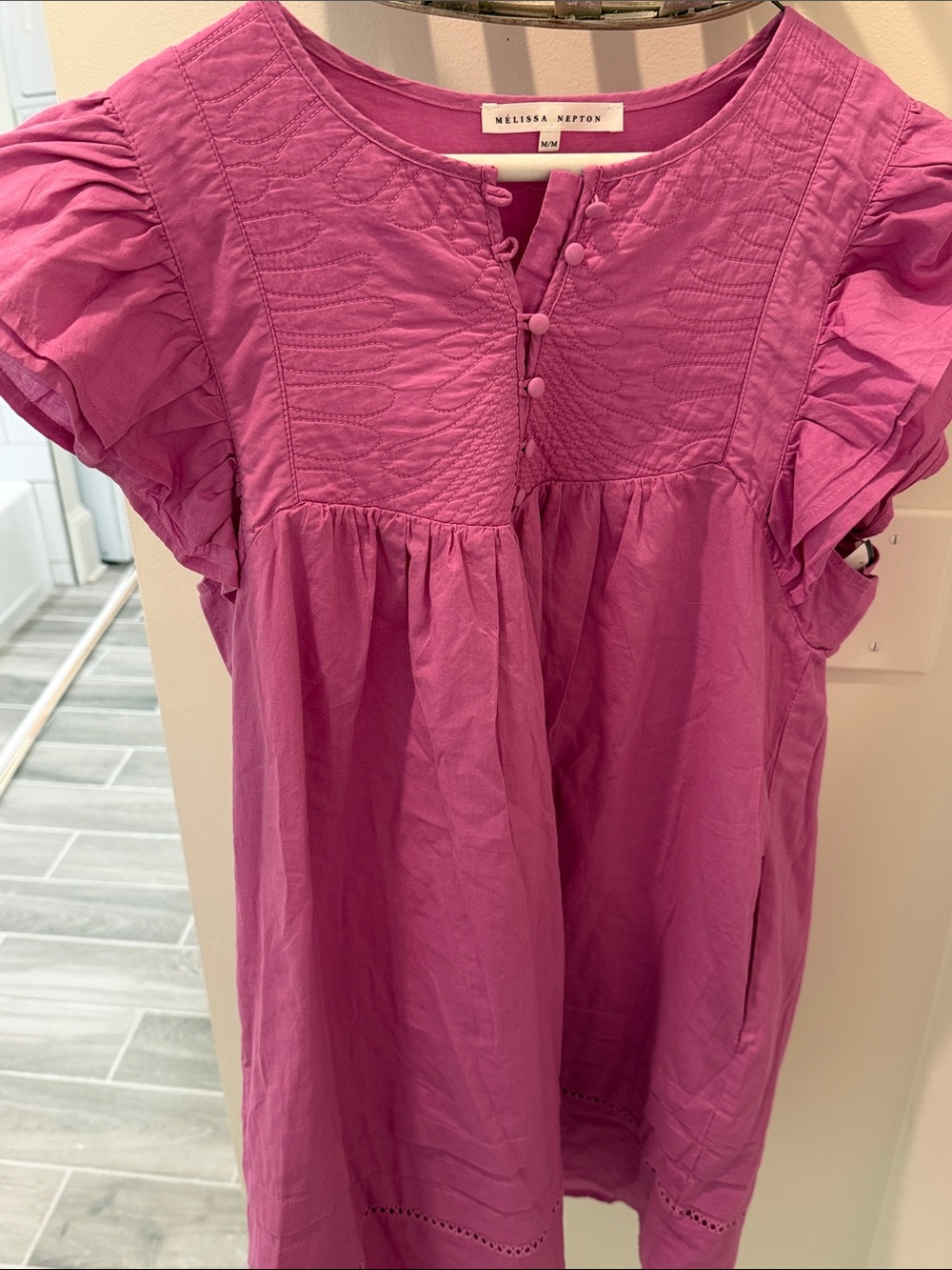 MELISSA NEPTON Magenta Ruffled Babydoll Dress